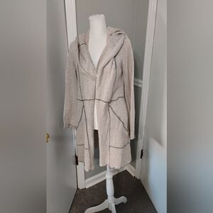 Indigenous 100% Hand Loomed Organic Cotton Hooded Open Cardigan Sz M